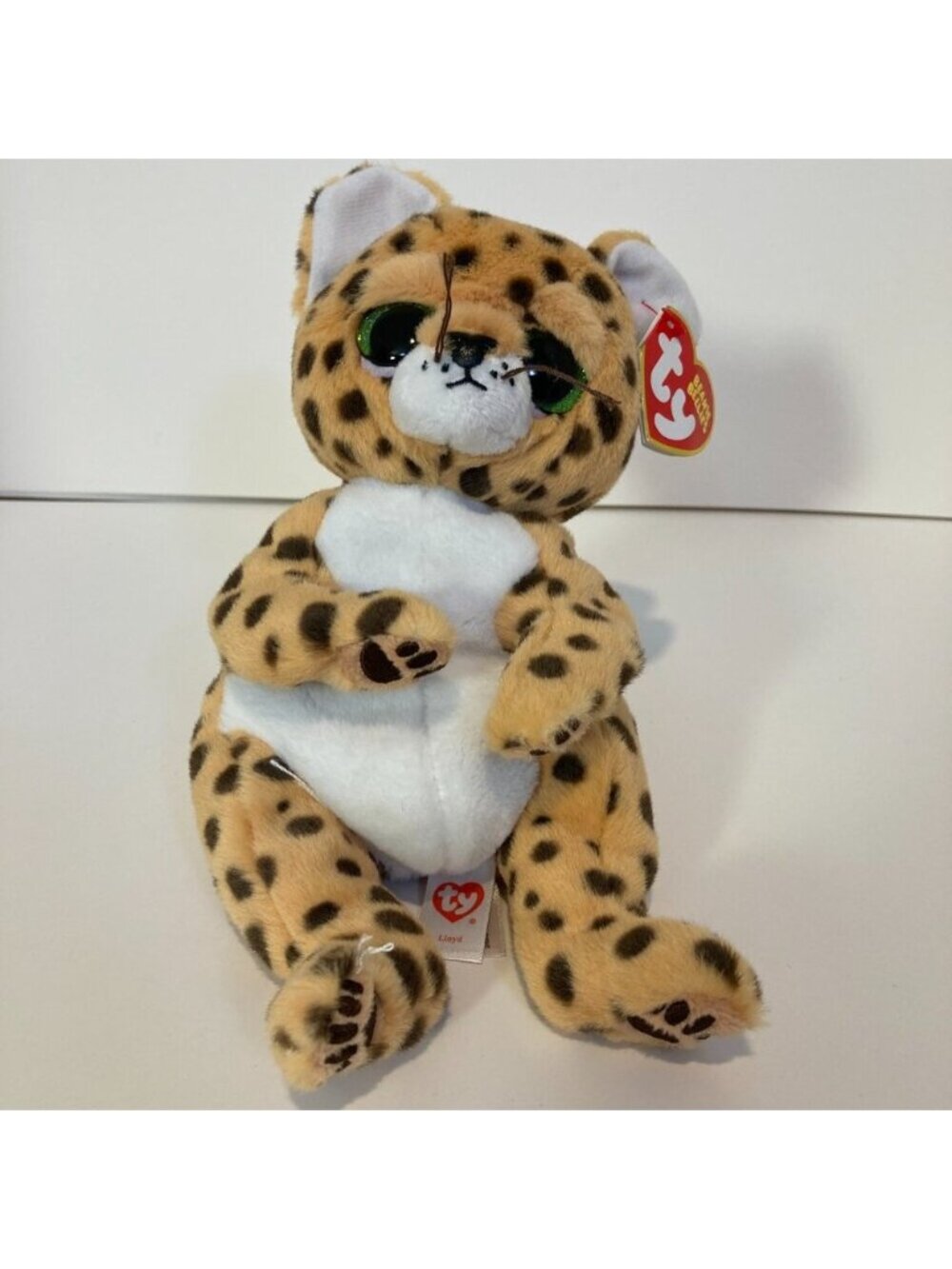 Ty Beanie Bellies Lloyd Leopard 6" Stuffed Plush Toy 2023 Green Eyes W Tag
